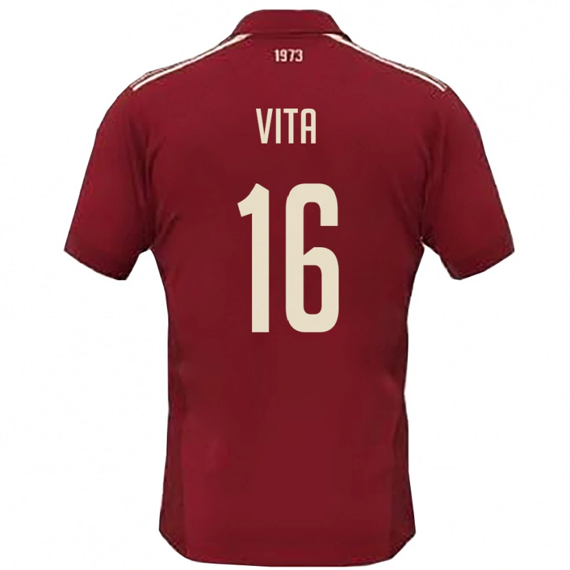 Danxen Pánské Alessio Vita #16 Vínová Bílá Domů Hráčské Dresy 2025/26 Dres
