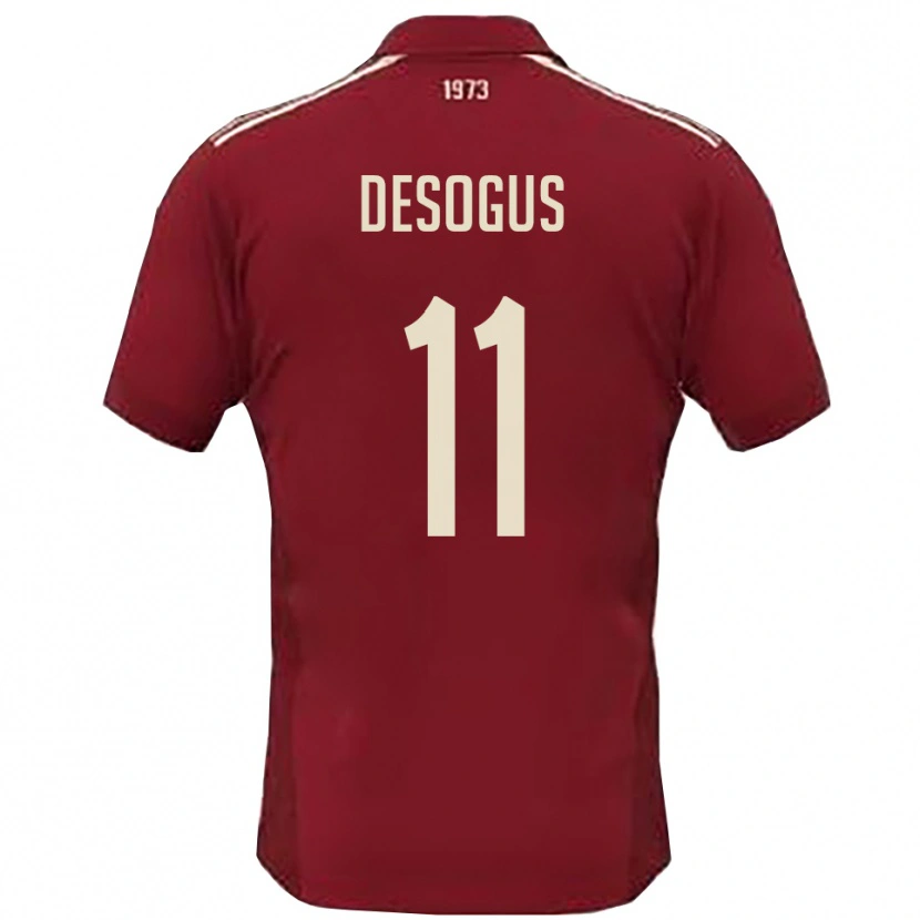 Danxen Pánské Jacopo Desogus #11 Vínová Bílá Domů Hráčské Dresy 2025/26 Dres