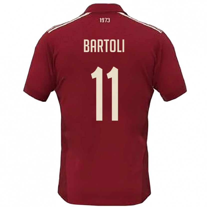 Danxen Pánské Emanuele Bartoli #11 Vínová Bílá Domů Hráčské Dresy 2025/26 Dres