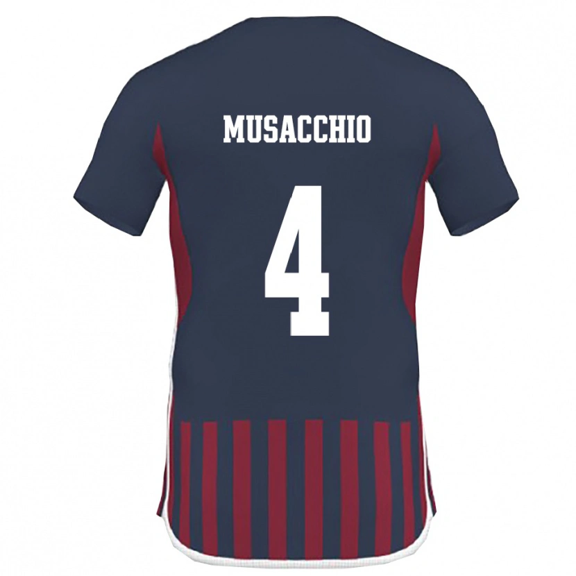 Danxen Pánské Carmine Musacchio #4 Tmavě Modrá Červená Domů Hráčské Dresy 2025/26 Dres