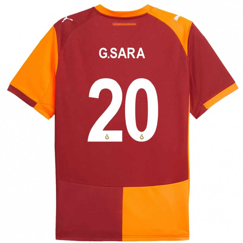 Danxen Pánské Gabriel Sara #20 Červeno-Oranžová Domů Hráčské Dresy 2025/26 Dres