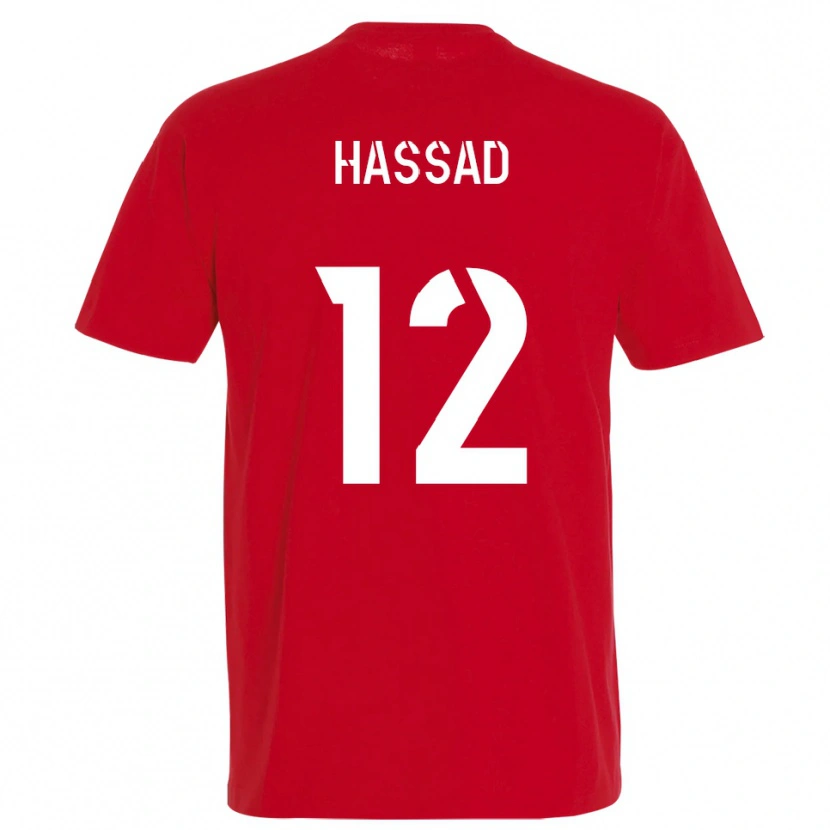 Danxen Pánské Rayan Hassad #12 Červená Žlutá Domů Hráčské Dresy 2025/26 Dres
