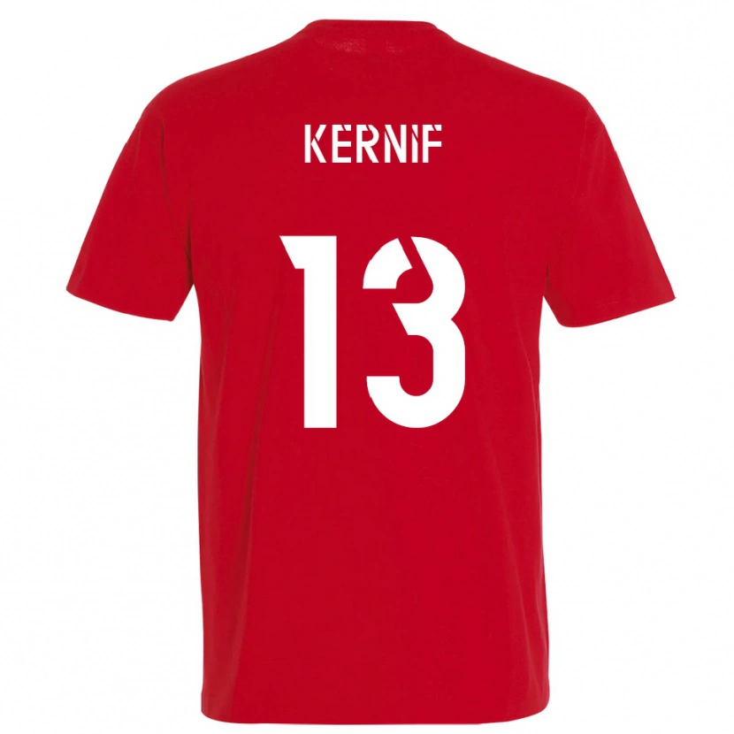 Danxen Pánské Nourdine Kernif #13 Červená Žlutá Domů Hráčské Dresy 2025/26 Dres
