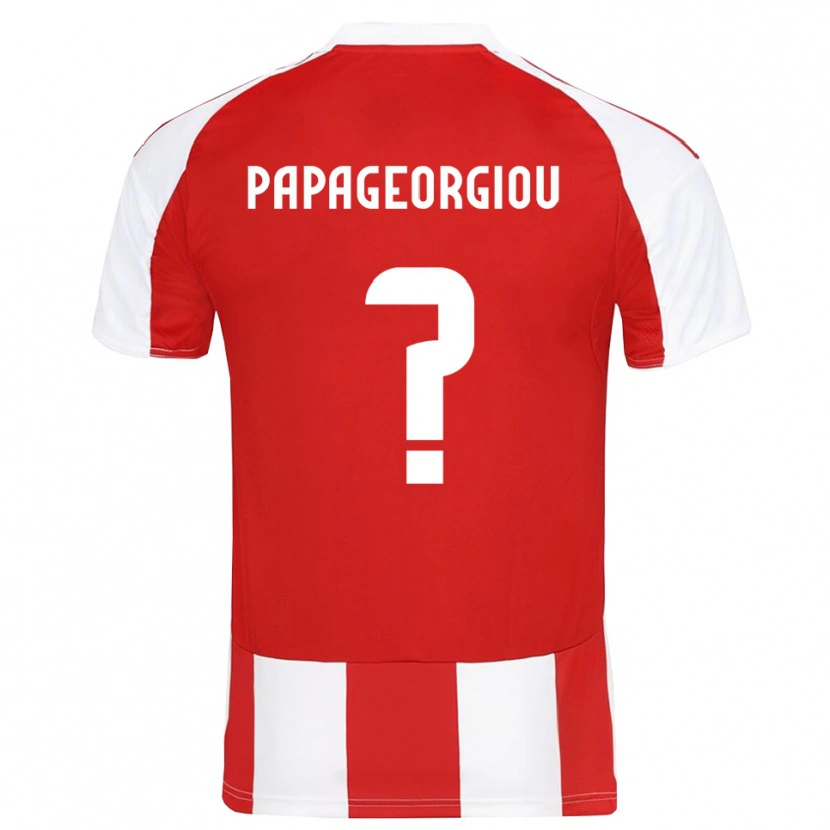 Danxen Pánské Konstantinos Papageorgiou #0 Červenobílá Domů Hráčské Dresy 2025/26 Dres