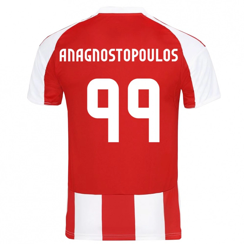 Danxen Pánské Alexandros Anagnostopoulos #99 Červenobílá Domů Hráčské Dresy 2025/26 Dres