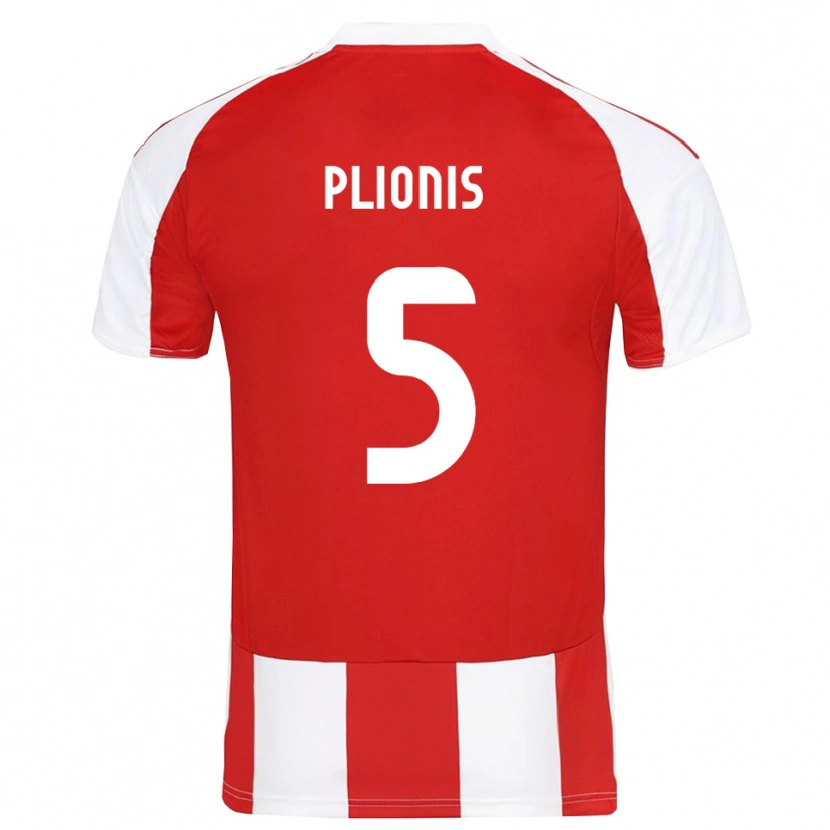 Danxen Pánské Paraskevas Plionis #5 Červenobílá Domů Hráčské Dresy 2025/26 Dres