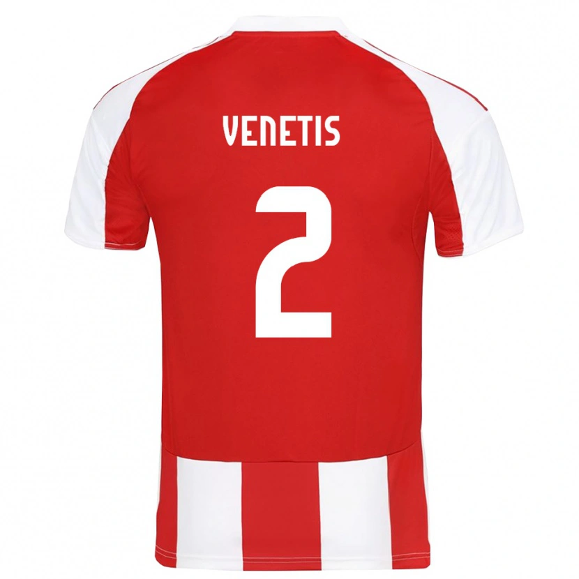 Danxen Pánské Theodoros Venetis #2 Červenobílá Domů Hráčské Dresy 2025/26 Dres