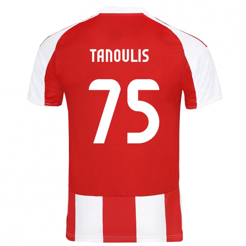 Danxen Pánské Konstantinos Tanoulis #75 Červenobílá Domů Hráčské Dresy 2025/26 Dres