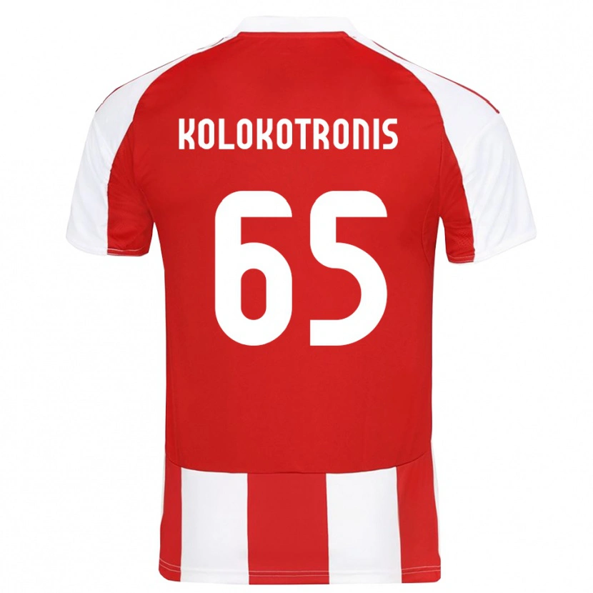 Danxen Pánské Petros Kolokotronis #65 Červenobílá Domů Hráčské Dresy 2025/26 Dres
