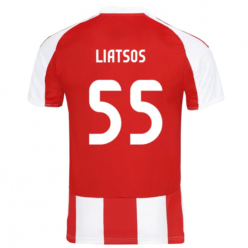 Danxen Pánské Christos Liatsos #55 Červenobílá Domů Hráčské Dresy 2025/26 Dres