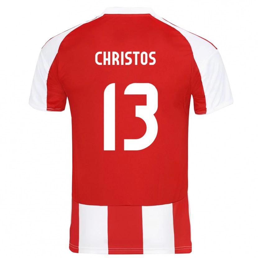 Danxen Pánské Christos Michailidis #13 Červenobílá Domů Hráčské Dresy 2025/26 Dres