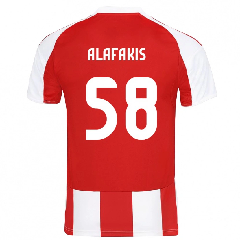 Danxen Pánské Nektarios Alafakis #58 Červenobílá Domů Hráčské Dresy 2025/26 Dres