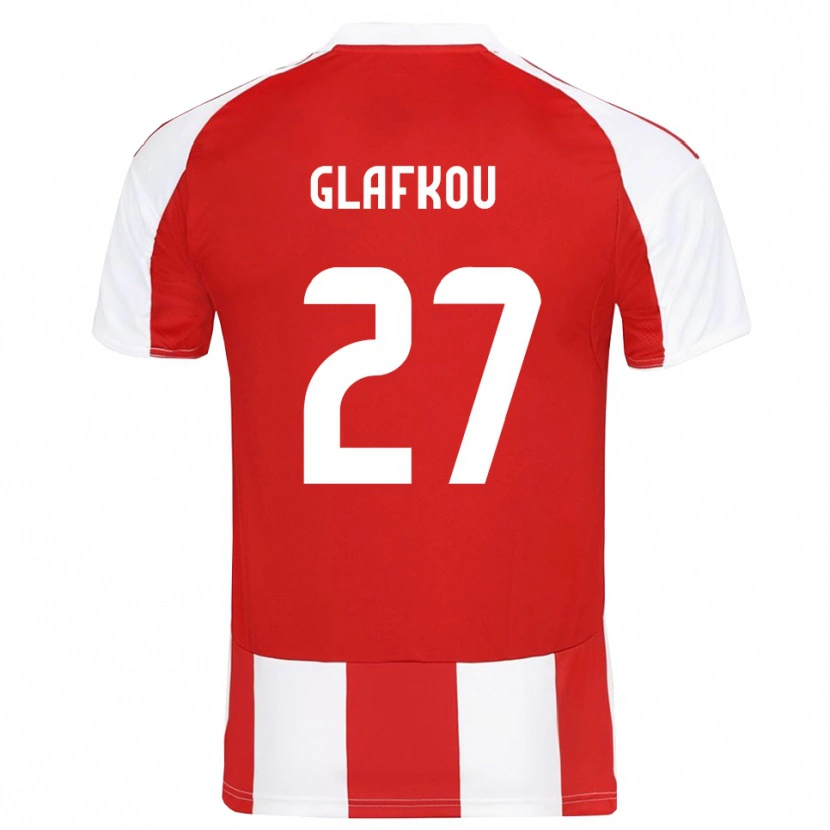 Danxen Pánské Anastasis Glafkou #27 Červenobílá Domů Hráčské Dresy 2025/26 Dres