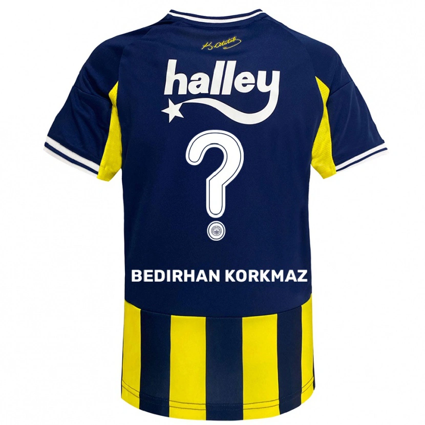 Danxen Pánské Yağız Bedirhan Korkmaz #0 Žlutá Tmavě Modrá Bílá Domů Hráčské Dresy 2025/26 Dres