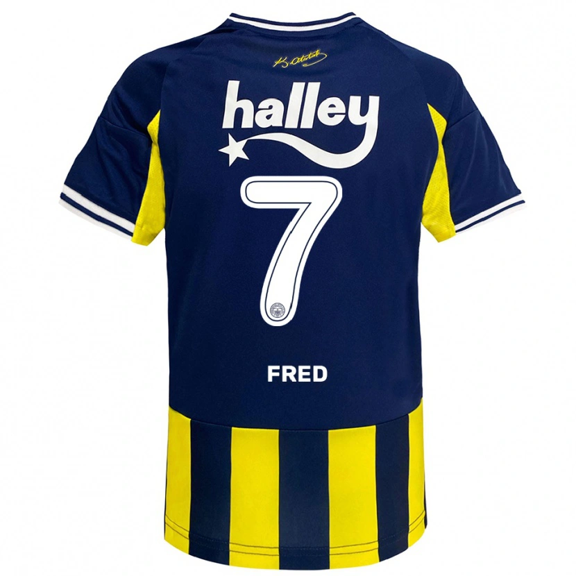 Danxen Pánské Fred #7 Žlutá Tmavě Modrá Bílá Domů Hráčské Dresy 2025/26 Dres