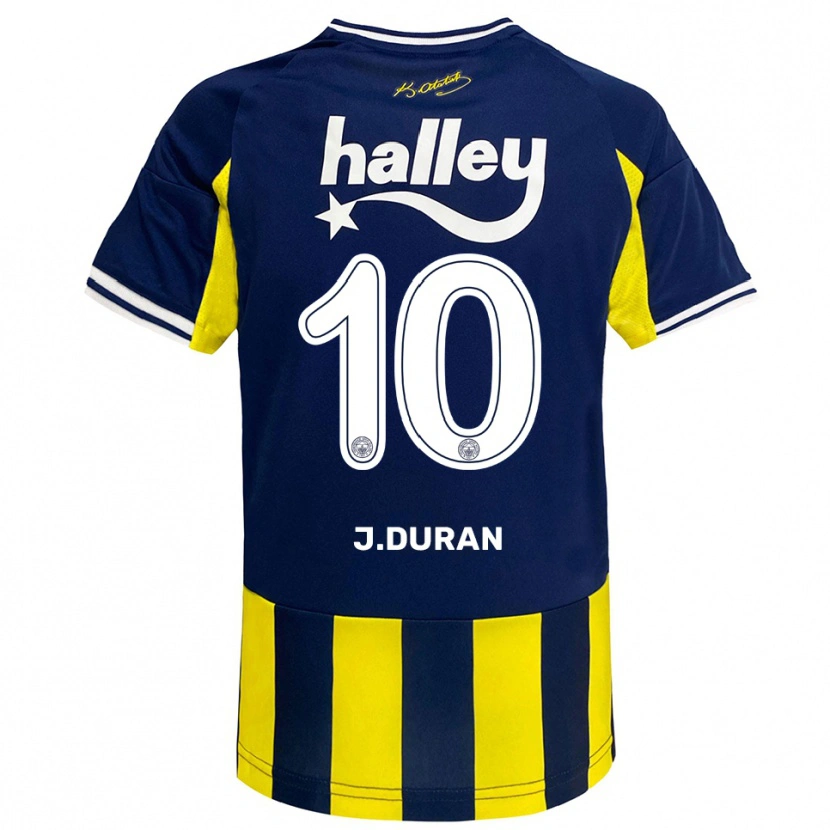 Danxen Pánské Jhon Durán #10 Žlutá Tmavě Modrá Bílá Domů Hráčské Dresy 2025/26 Dres