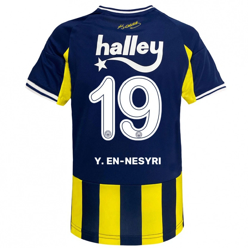 Danxen Pánské Youssef En-Nesyri #19 Žlutá Tmavě Modrá Bílá Domů Hráčské Dresy 2025/26 Dres