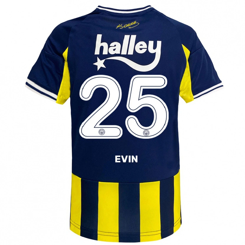 Danxen Pánské Yiğit Evin #25 Žlutá Tmavě Modrá Bílá Domů Hráčské Dresy 2025/26 Dres
