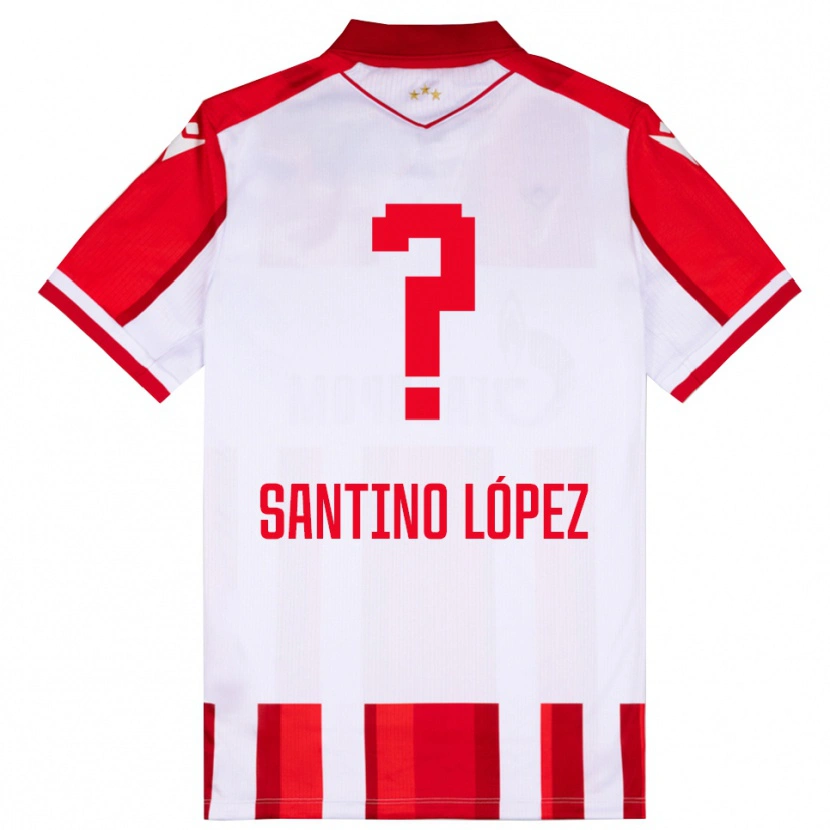 Danxen Pánské Santino López #0 Červenobílá Domů Hráčské Dresy 2025/26 Dres