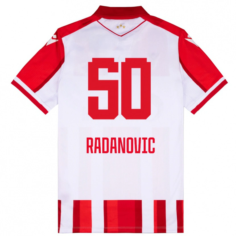 Danxen Pánské Savo Radanovic #50 Červenobílá Domů Hráčské Dresy 2025/26 Dres