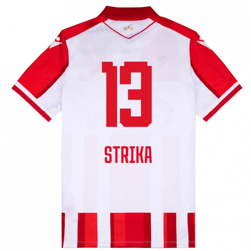 Danxen Pánské Matej Strika #13 Červenobílá Domů Hráčské Dresy 2025/26 Dres