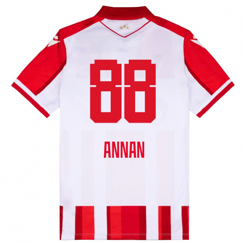 Danxen Pánské Ebenezer Annan #88 Červenobílá Domů Hráčské Dresy 2025/26 Dres