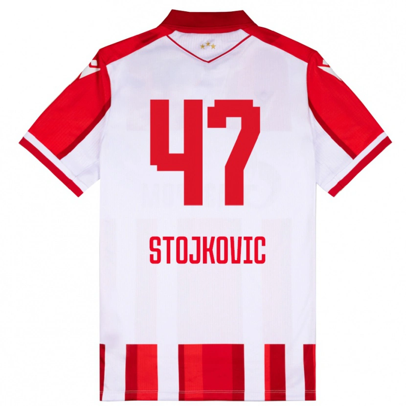 Danxen Pánské Strahinja Stojkovic #47 Červenobílá Domů Hráčské Dresy 2025/26 Dres