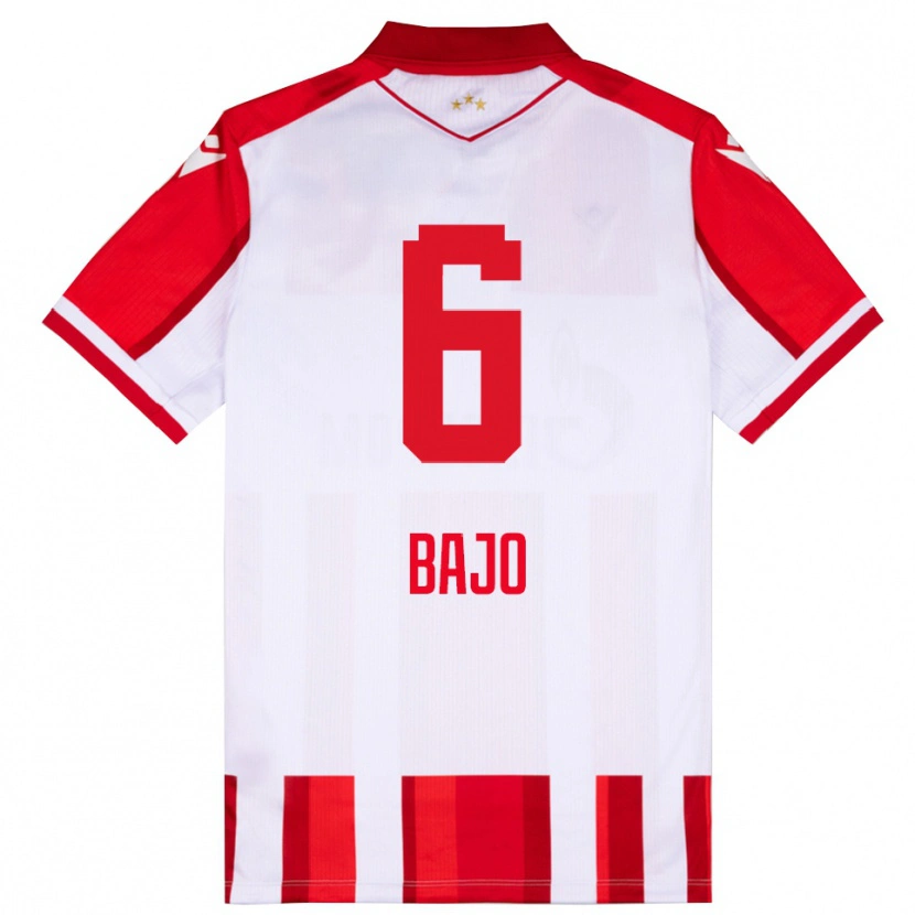 Danxen Pánské Mahmudu Bajo #6 Červenobílá Domů Hráčské Dresy 2025/26 Dres