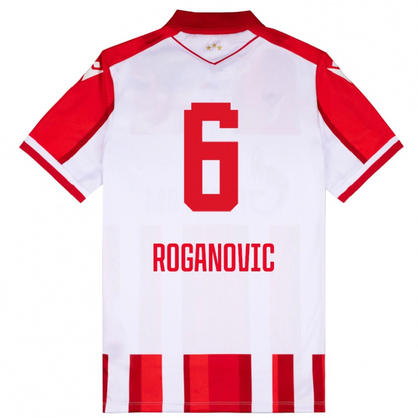Danxen Pánské Vuk Roganovic #6 Červenobílá Domů Hráčské Dresy 2025/26 Dres