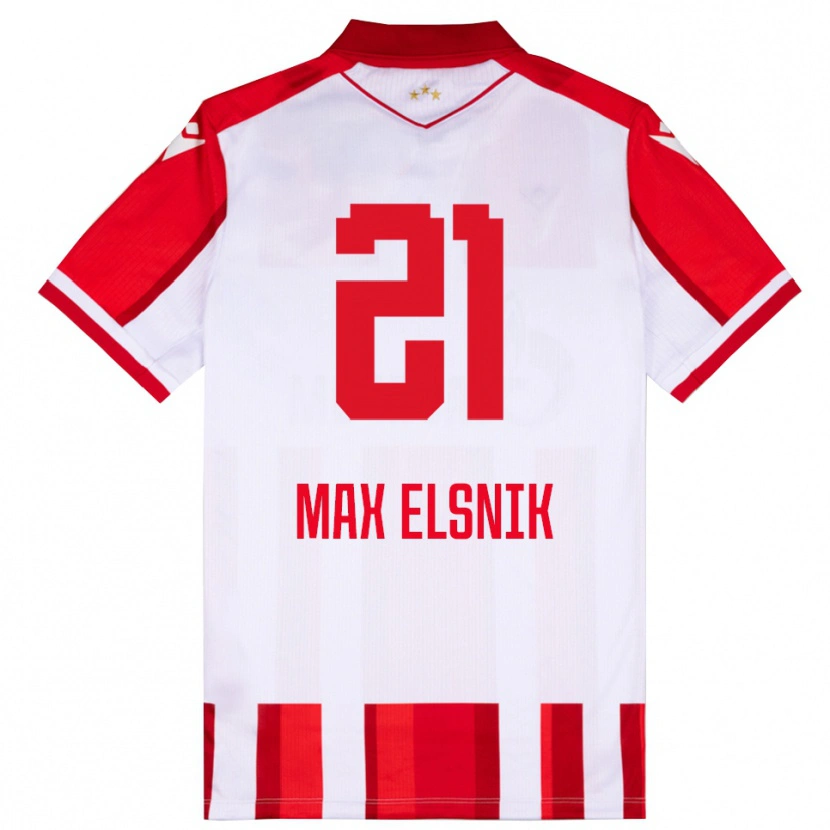 Danxen Pánské Timi Max Elsnik #21 Červenobílá Domů Hráčské Dresy 2025/26 Dres