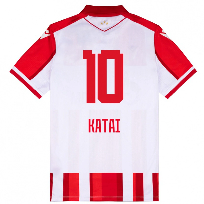 Danxen Pánské Aleksandar Katai #10 Červenobílá Domů Hráčské Dresy 2025/26 Dres