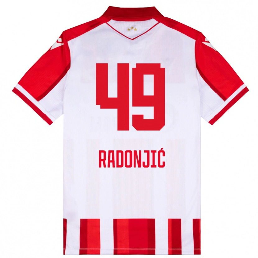 Danxen Pánské Nemanja Radonjić #49 Červenobílá Domů Hráčské Dresy 2025/26 Dres