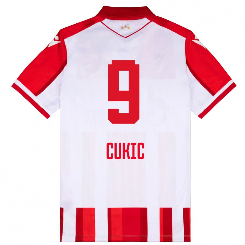 Danxen Pánské Vesko Cukic #9 Červenobílá Domů Hráčské Dresy 2025/26 Dres