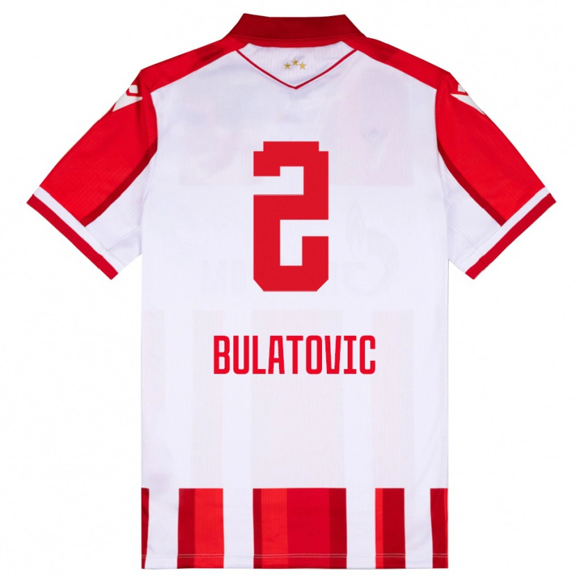 Danxen Pánské Danilo Bulatovic #2 Červenobílá Domů Hráčské Dresy 2025/26 Dres