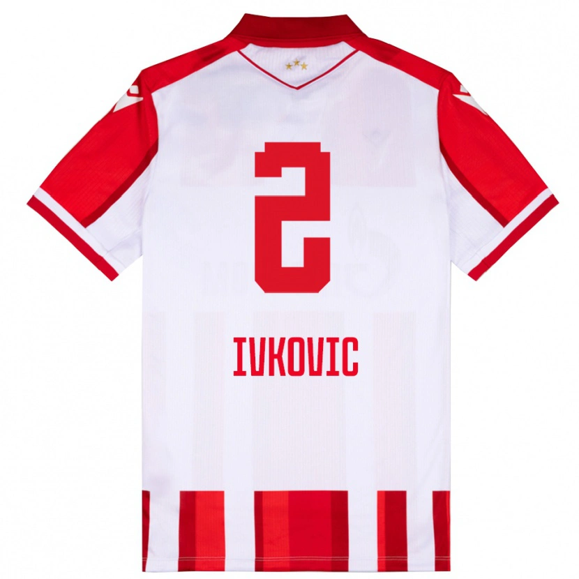 Danxen Pánské Ognjen Ivkovic #2 Červenobílá Domů Hráčské Dresy 2025/26 Dres