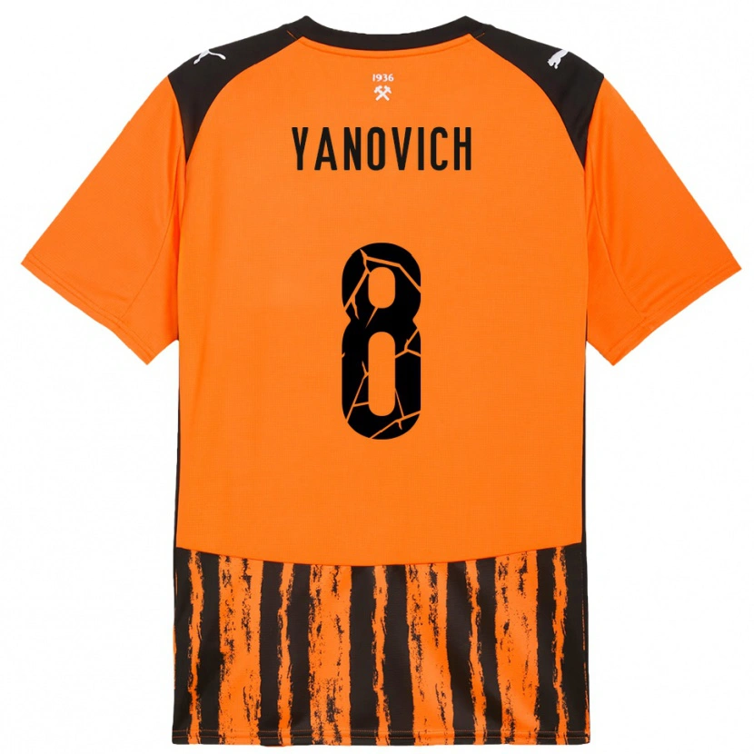 Danxen Pánské Yevgen Yanovich #8 Oranžová Černá Domů Hráčské Dresy 2025/26 Dres