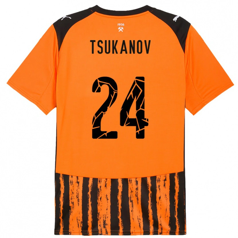 Danxen Pánské Viktor Tsukanov #24 Oranžová Černá Domů Hráčské Dresy 2025/26 Dres