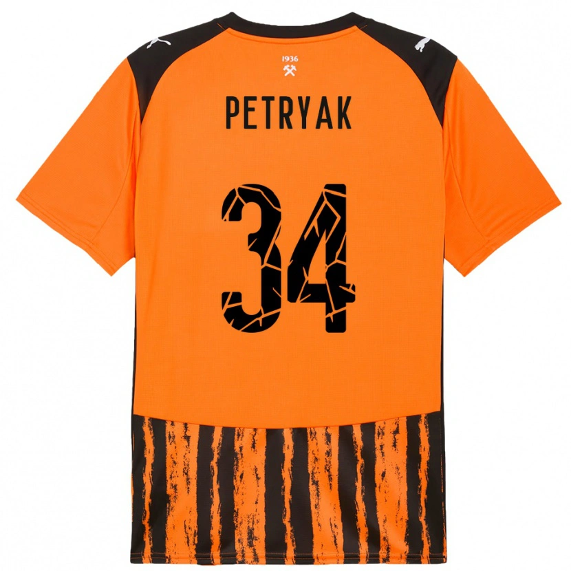 Danxen Pánské Ivan Petryak #34 Oranžová Černá Domů Hráčské Dresy 2025/26 Dres
