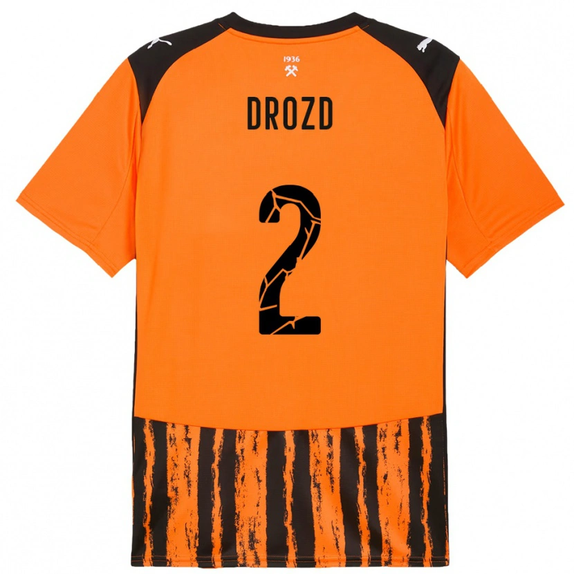 Danxen Pánské Anton Drozd #2 Oranžová Černá Domů Hráčské Dresy 2025/26 Dres