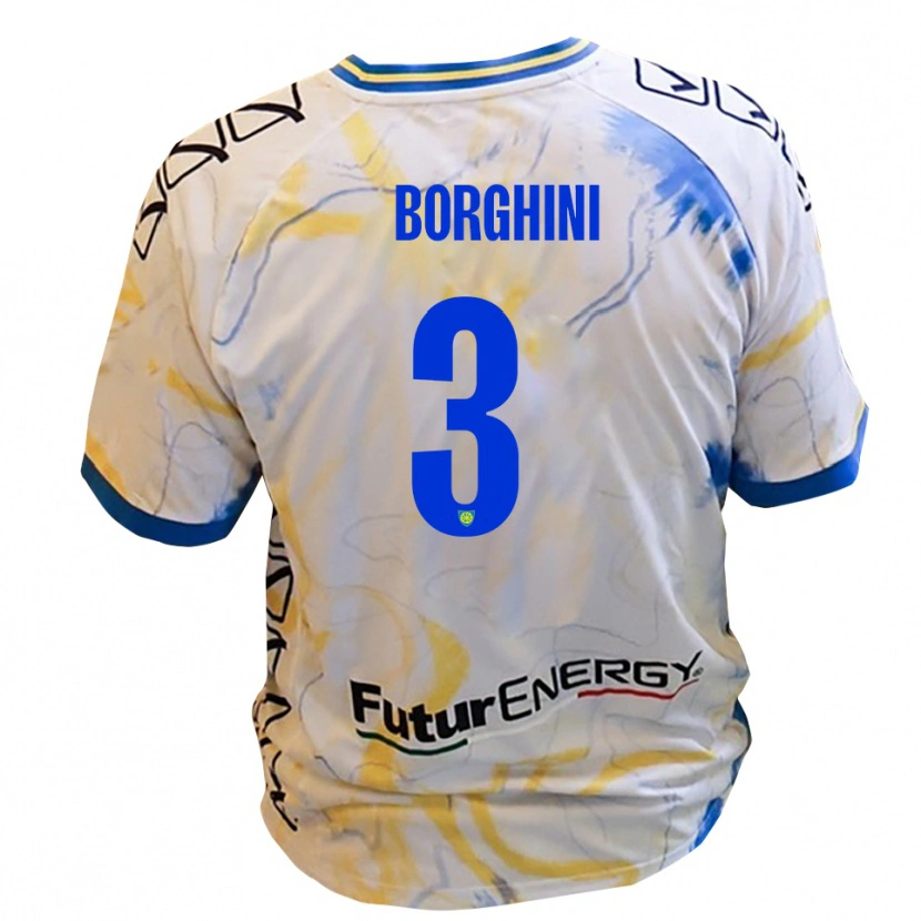 Danxen Pánské Giacomo Borghini #3 Bílá Žlutá Modrá Daleko Hráčské Dresy 2025/26 Dres