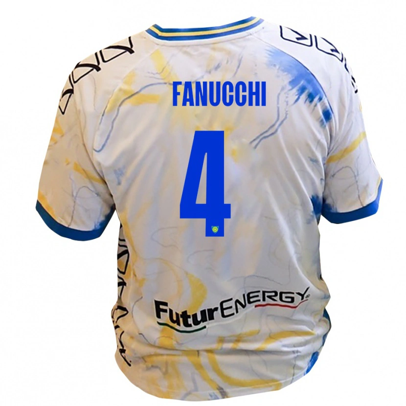 Danxen Pánské Filippo Fanucchi #4 Bílá Žlutá Modrá Daleko Hráčské Dresy 2025/26 Dres