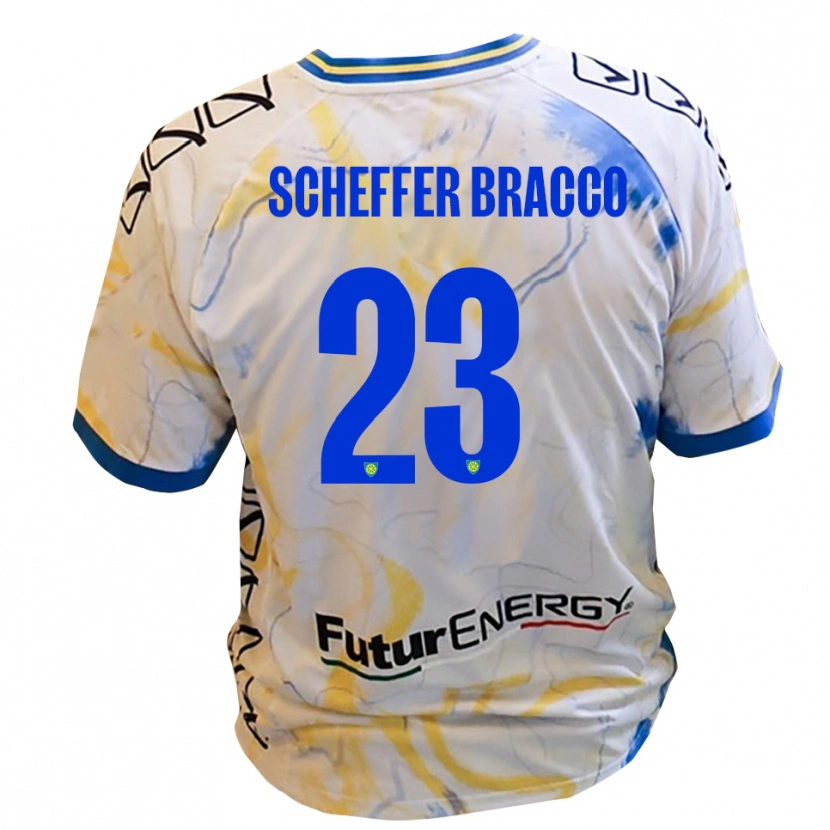 Danxen Pánské Mateo Scheffer Bracco #23 Bílá Žlutá Modrá Daleko Hráčské Dresy 2025/26 Dres
