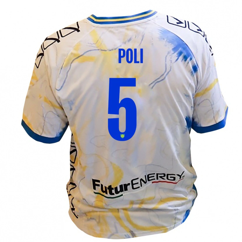 Danxen Pánské Lorenzo Poli #5 Bílá Žlutá Modrá Daleko Hráčské Dresy 2025/26 Dres