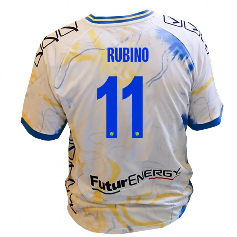 Danxen Pánské Tommaso Rubino #11 Bílá Žlutá Modrá Daleko Hráčské Dresy 2025/26 Dres