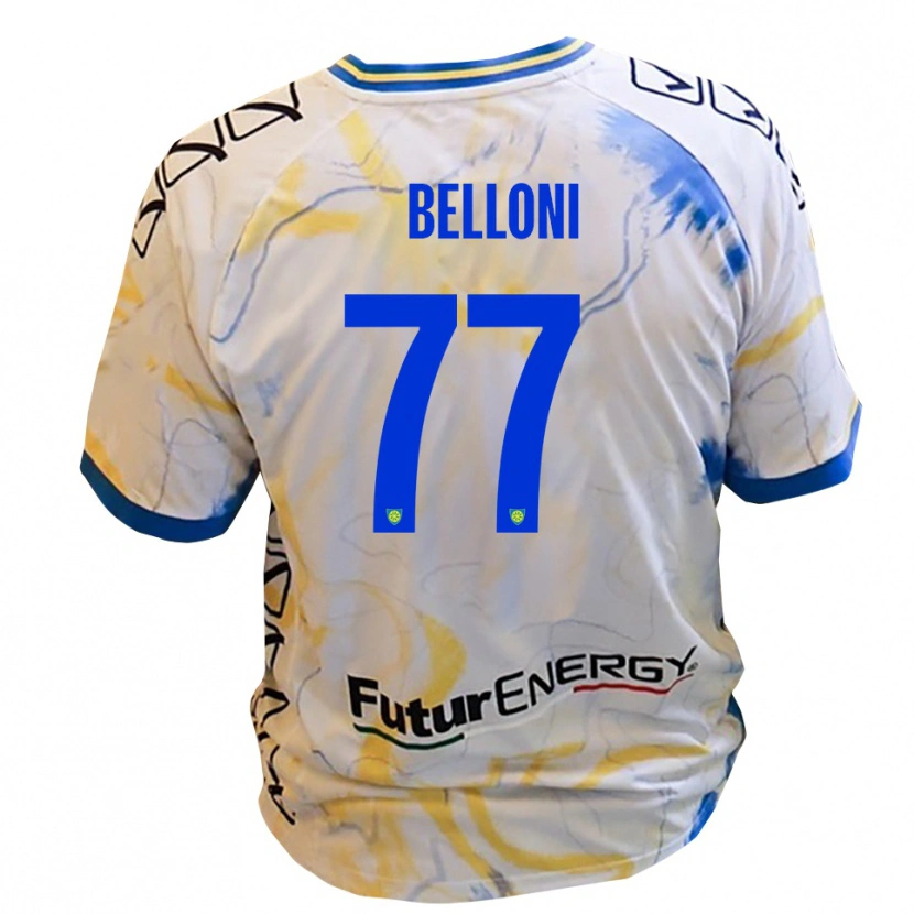 Danxen Pánské Niccolò Belloni #77 Bílá Žlutá Modrá Daleko Hráčské Dresy 2025/26 Dres