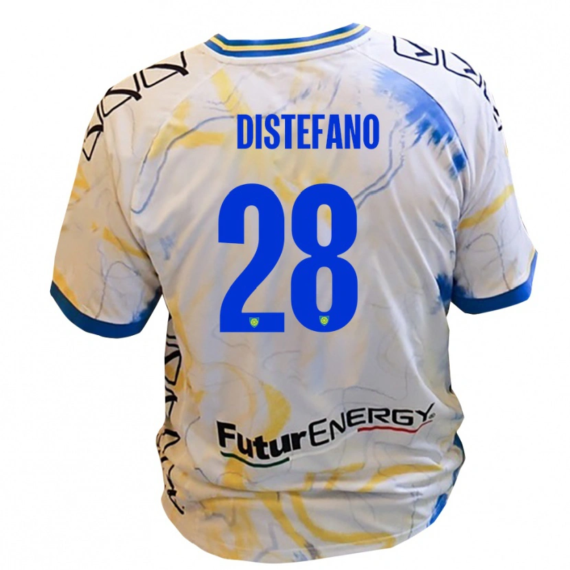 Danxen Pánské Filippo Distefano #28 Bílá Žlutá Modrá Daleko Hráčské Dresy 2025/26 Dres