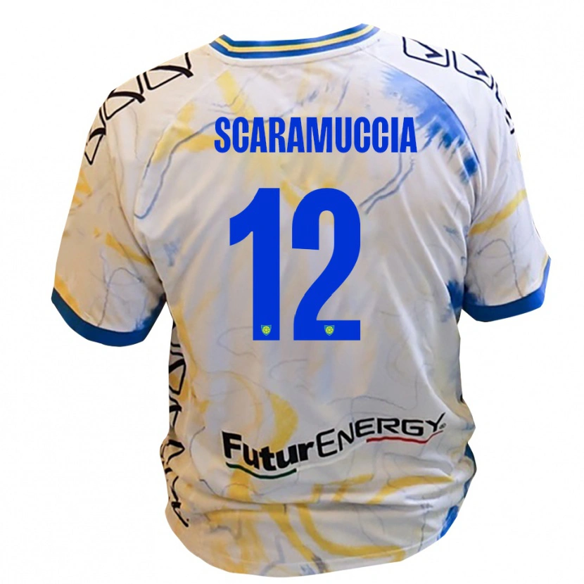 Danxen Pánské Francesco Scaramuccia #12 Bílá Žlutá Modrá Daleko Hráčské Dresy 2025/26 Dres