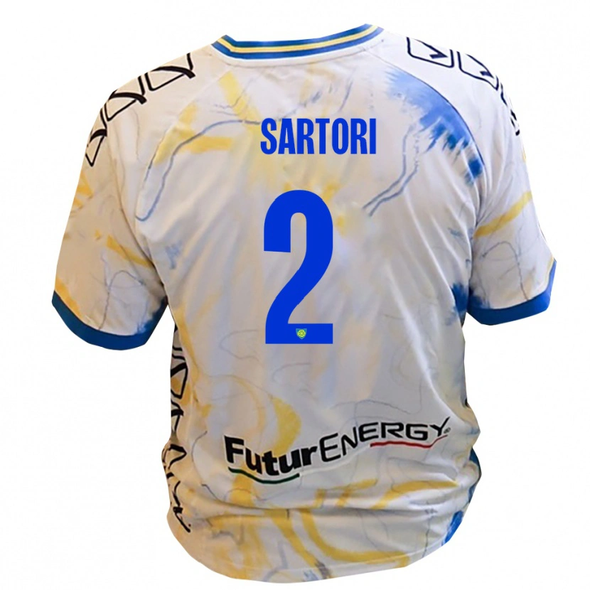 Danxen Pánské Edoardo Sartori #2 Bílá Žlutá Modrá Daleko Hráčské Dresy 2025/26 Dres