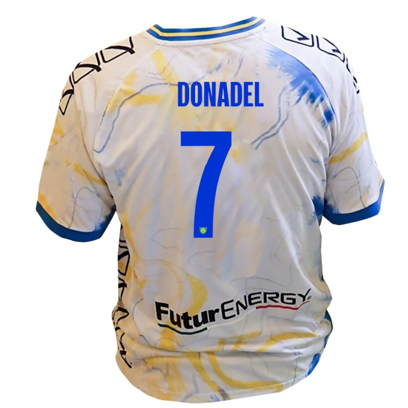 Danxen Pánské Tommaso Donadel #7 Bílá Žlutá Modrá Daleko Hráčské Dresy 2025/26 Dres