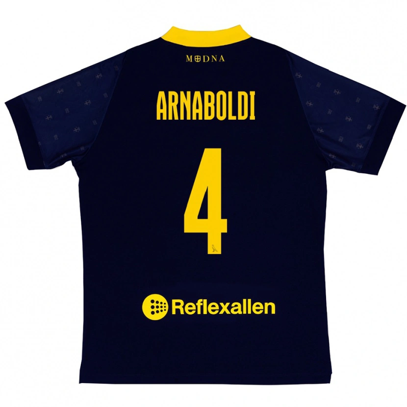 Danxen Pánské Pietro Arnaboldi #4 Tmavě Modrá Žlutá Daleko Hráčské Dresy 2025/26 Dres